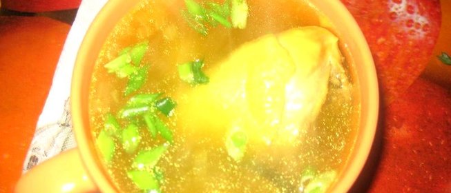 Рассольник с курицей и перловкой