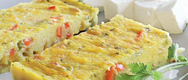 Запеканка из кукурузной крупы с овощами