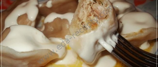 Свиные пельмени с начинкой из отварного мяса