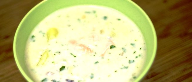 Уха из красной рыбы со сливками