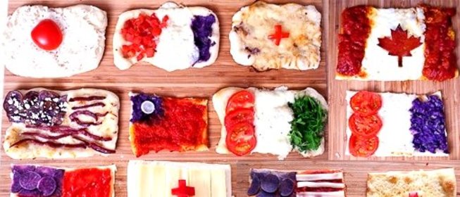 Пицца в виде флагов