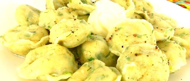 Пельмени с зеленью