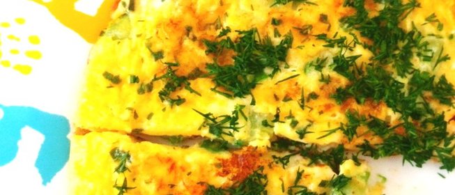 Омлет с кабачком и плавленым сыром