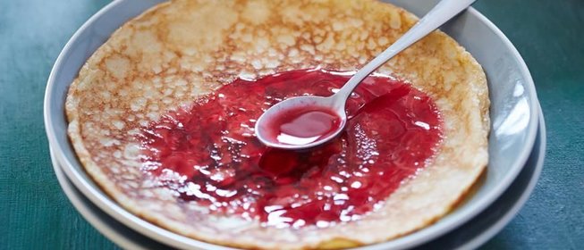 Манные блинчики на сливках и молоке