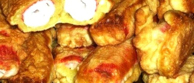 Фаршированные крабовые палочки в кляре
