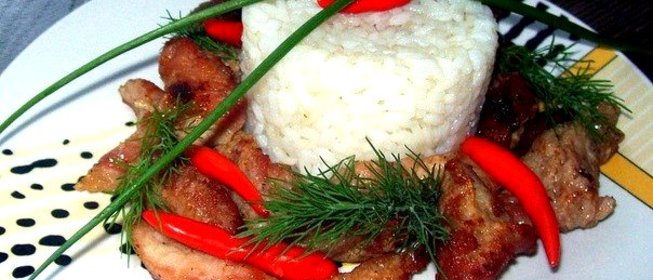 Свинина с перцем чили