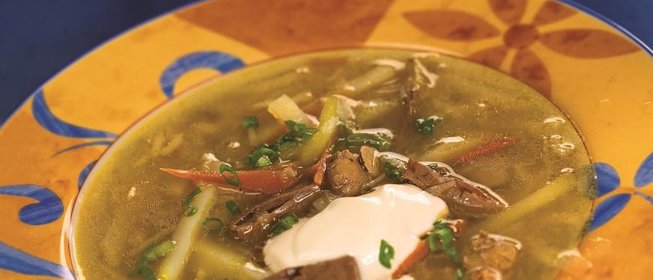 Рассольник из куриных потрошков