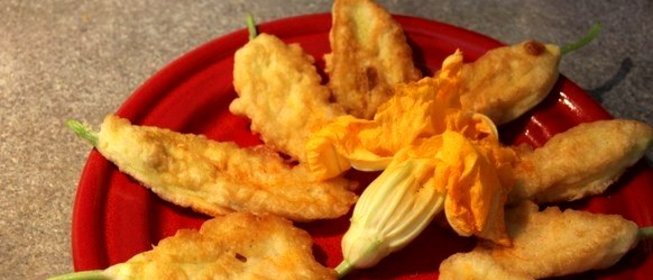 Жареные цветы кабачков