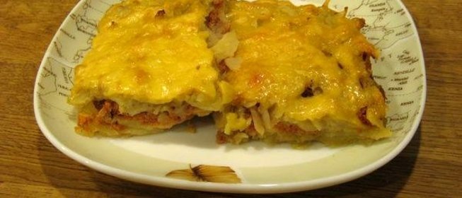 Запеканка с мясом и помидорами