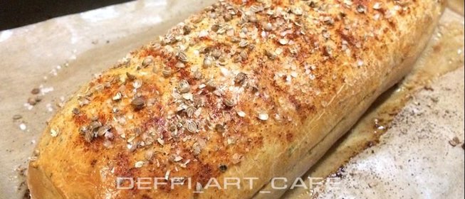 Куриный рулет в фокачче