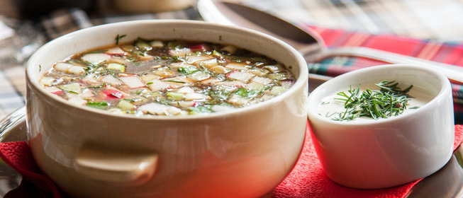 Окрошка на имбирном квасе