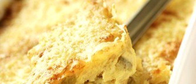 Картофельная запеканка с жареным пореем и тимьяном