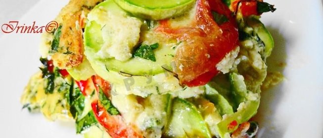 Омлет с кабачками и помидорами