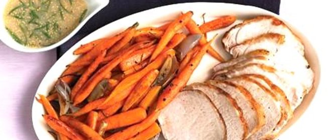 Свинина с морковью и горчичным соусом