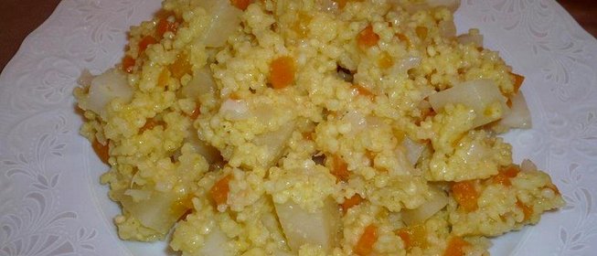 Плов из пшена с картофелем