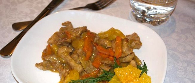 Свинина с апельсином в китайском стиле