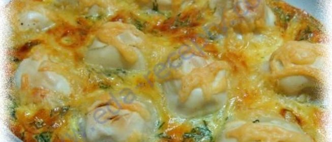 Пельмени с брынзой в омлете