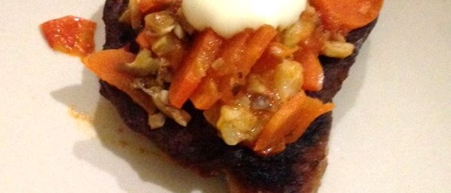 Гречневые оладушки с овощным рагу