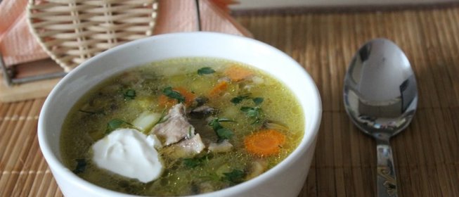 Вкуснейший рассольник с шампиньонами на говяжьем бульоне