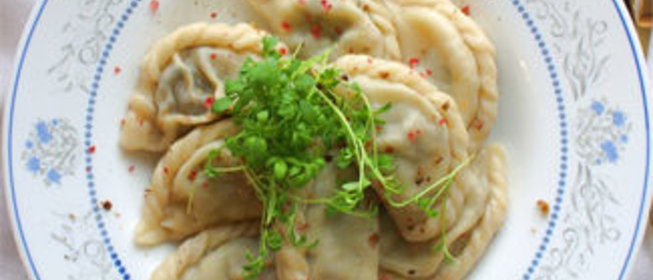 Вареники с фасолью и грибами