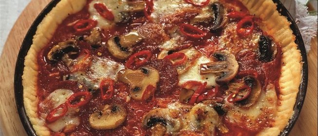 Картофельная пицца с салями