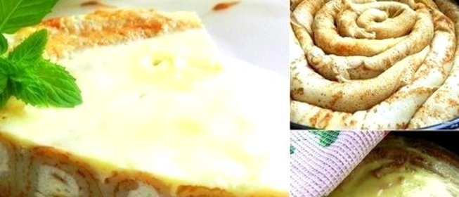 Блинный пирог на сковороде