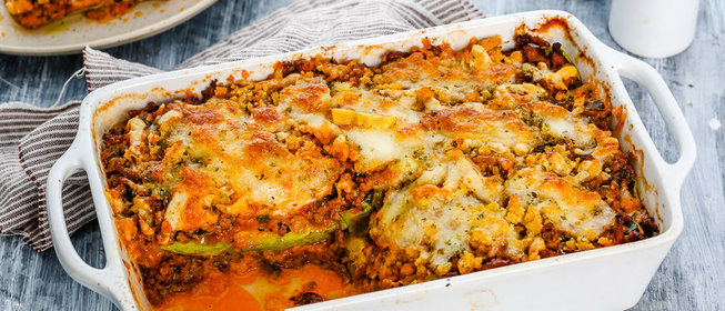 Запеканка из кабачков с фаршем