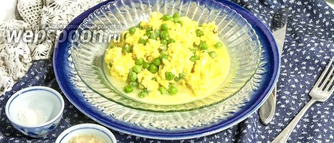 Омлет с зелёным горошком