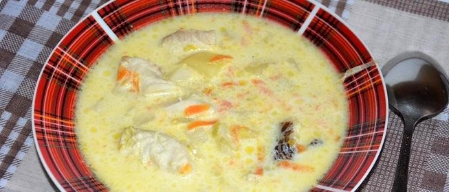Молочный рыбный суп