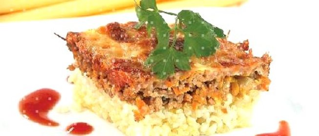 Рисовая запеканка с фаршем