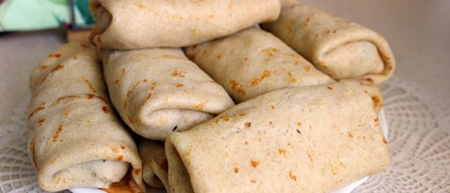 Пшенично - ржаные блины с картофельной начинкой