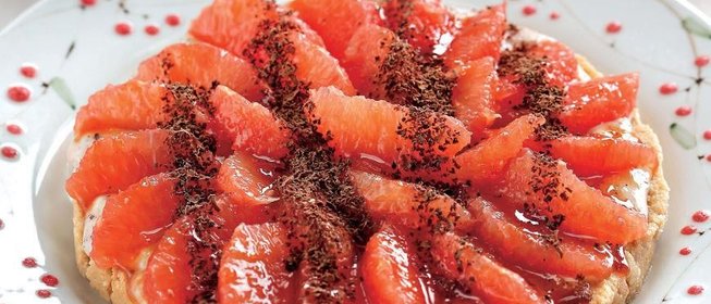 Цитрусовая «пицца» на печенье