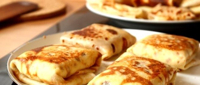 Блинчики с грибами и яйцом