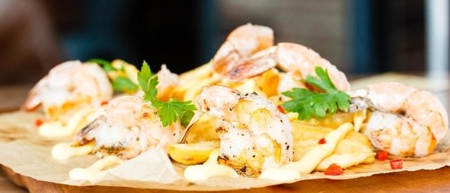 Креветки на открытом огне