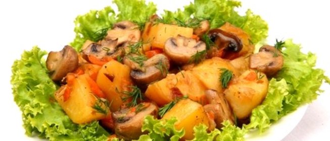 Картофель жареный с грибами