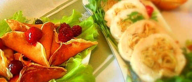 Блинчики с грибами и сыром