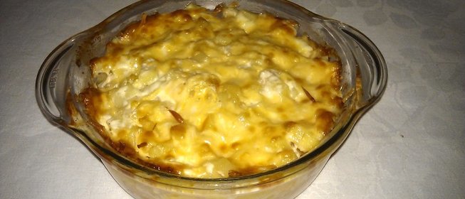 Запеканка из картофельного пюре с курицей