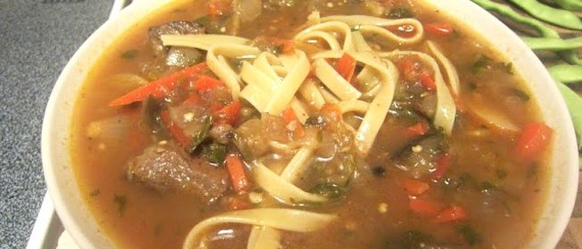 Лагман с баклажанами