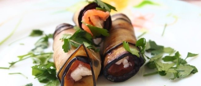 Баклажаны с форелью и сыром