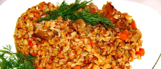 Гречка по - купечески с мясом и грибами