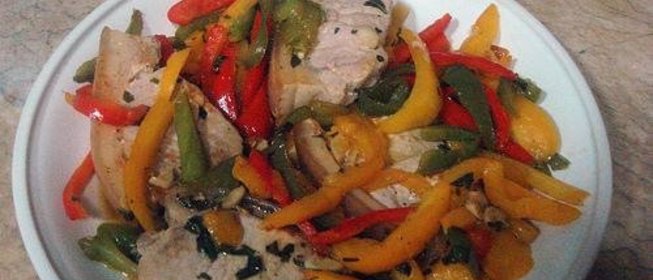 Жареная свинина с перцем