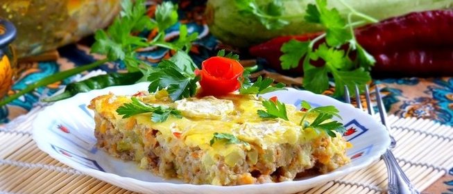 Запеканка кабачковая с мясом