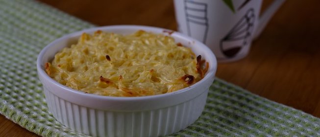 Запеканка из макарон с творогом