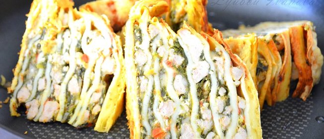 Острая лазанья из блинчиков