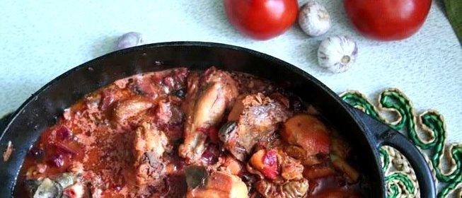 Рагу из курицы со свеклой