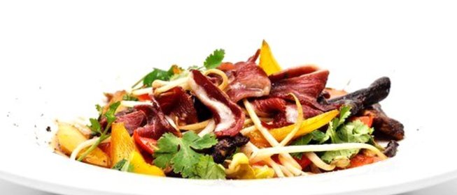 Грибной салат с апельсинами