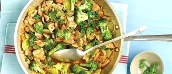 Жареная свинина с брокколи