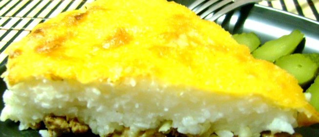 Свинина запеченная с сыром и рисом