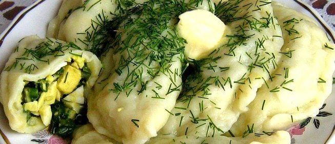 Вареники с яйцом