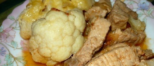 Свинина с цветной капустой